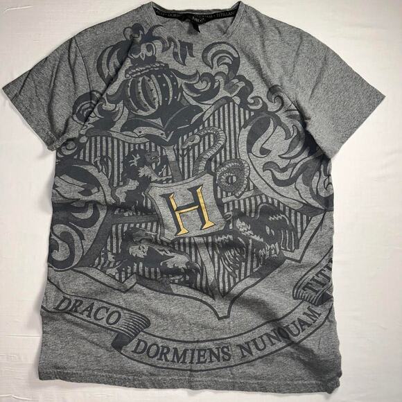 Gray Harry Potter Emblem Tee from Wizarding World y2k aesthetic, L - Picture 1 of 7